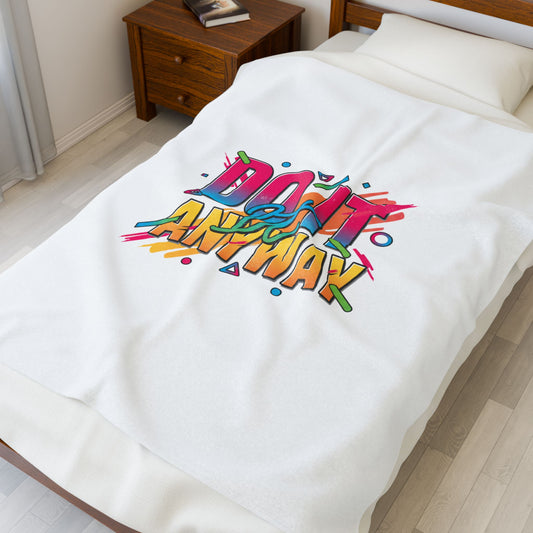 Do It Anyway Typography Plush Blanket | Bold Type Maximalist Throw Décor
